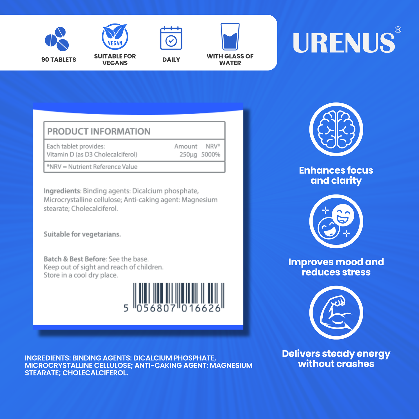 Vitamin D3 10,000 IU – 60 Tablets