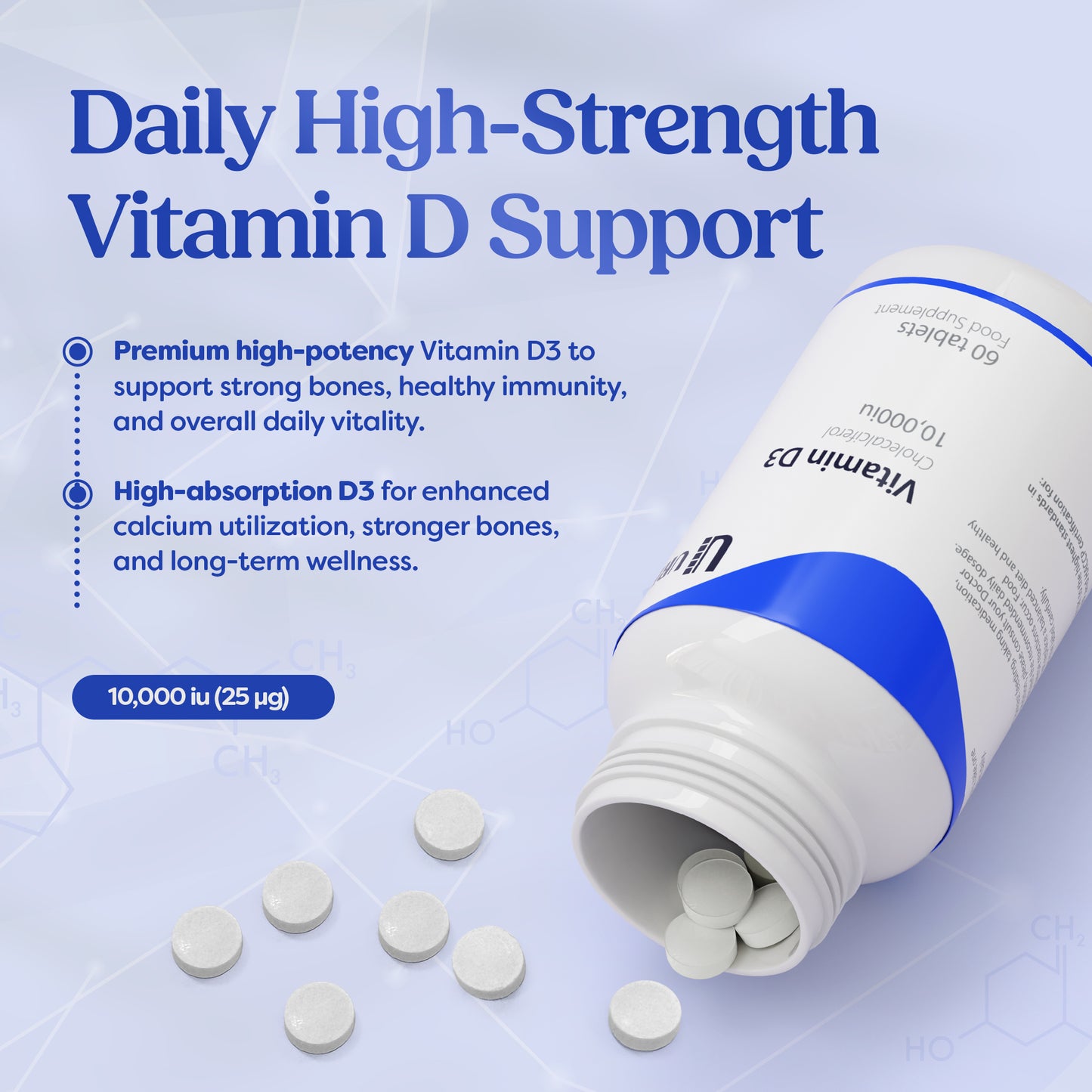 Vitamin D3 10,000 IU 60 Tablets