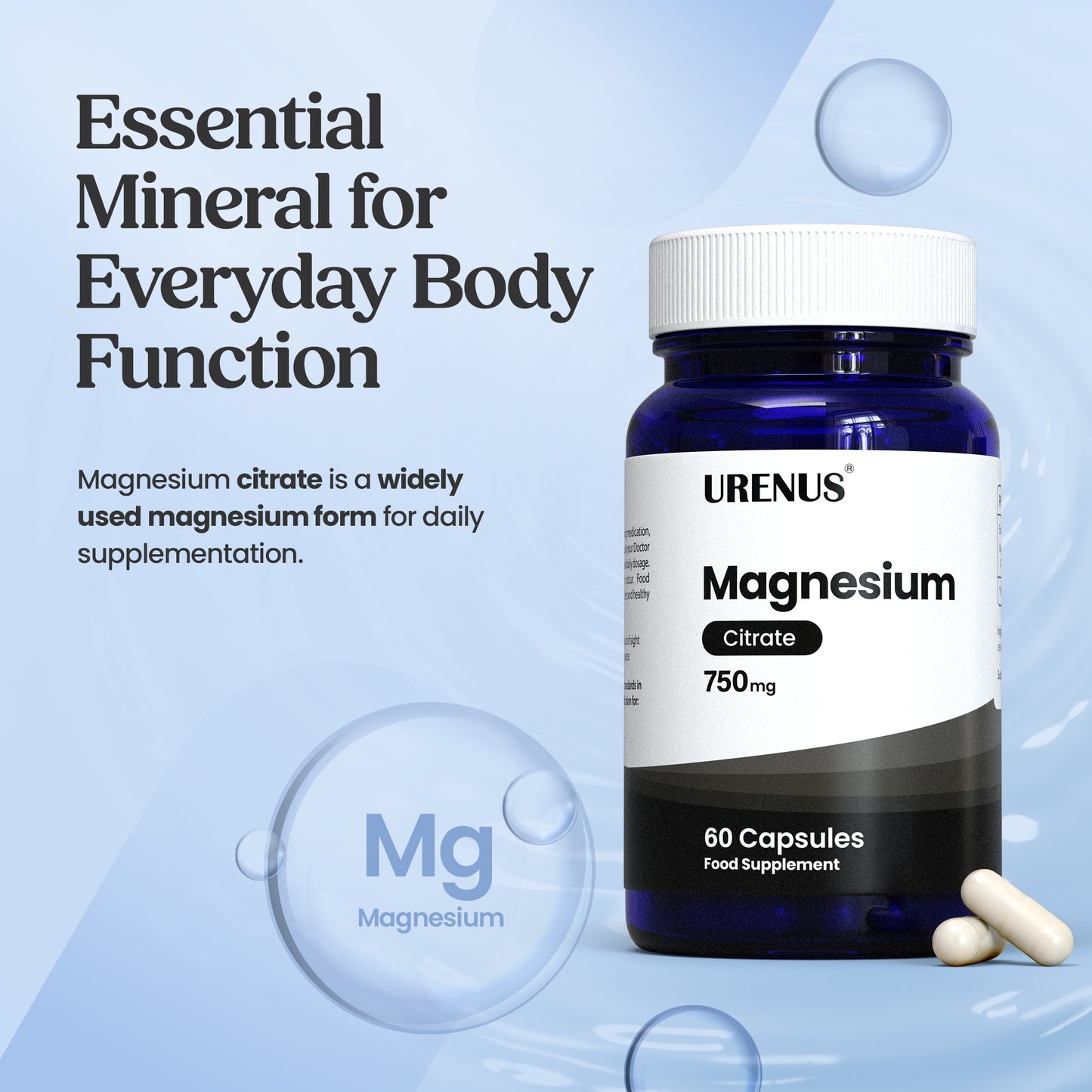 Magnesium Citrate 750mg -  60 Capsules