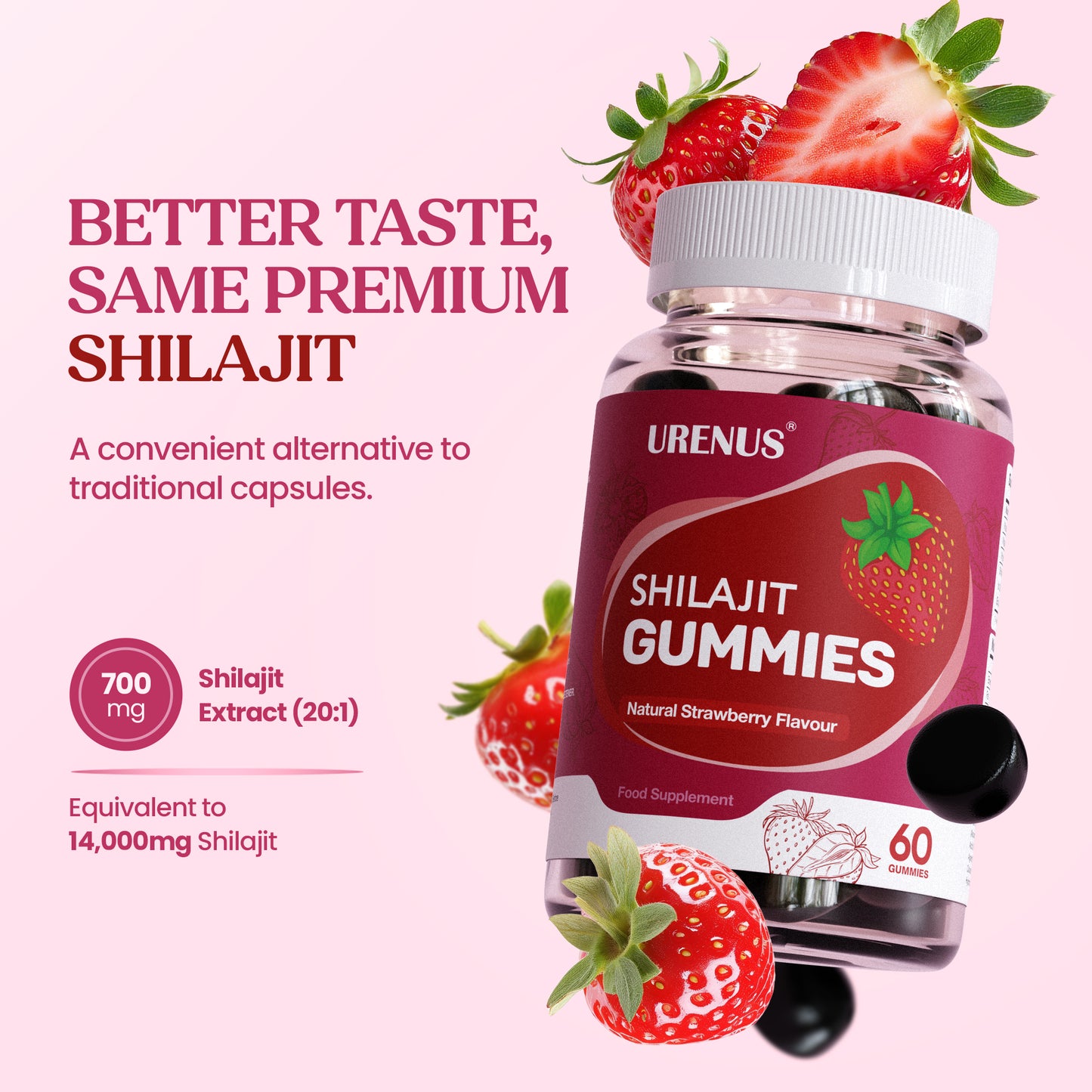 Shilajit Gummies with Vitamin C, B6 & B12 – 60 Gummies