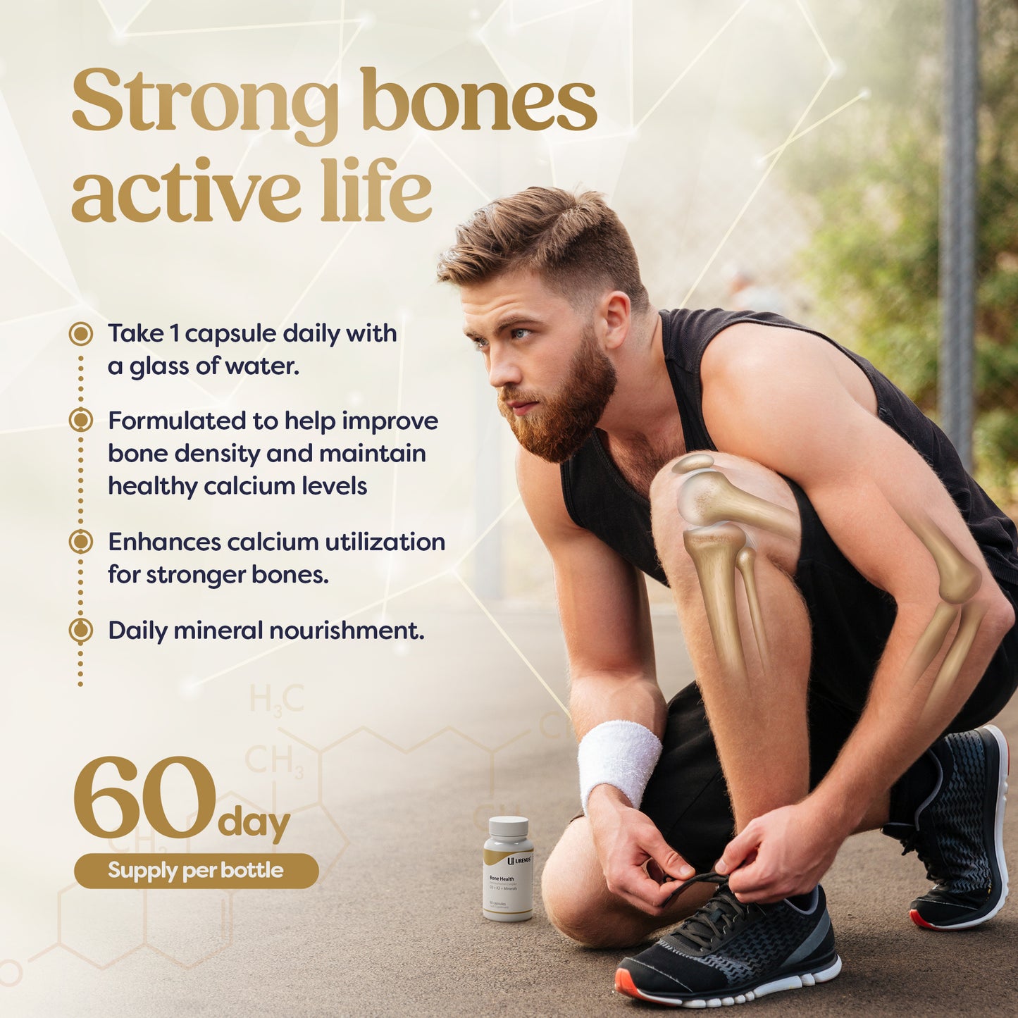 Bone Health D3 + K2 + Minerals (60 Capsules)