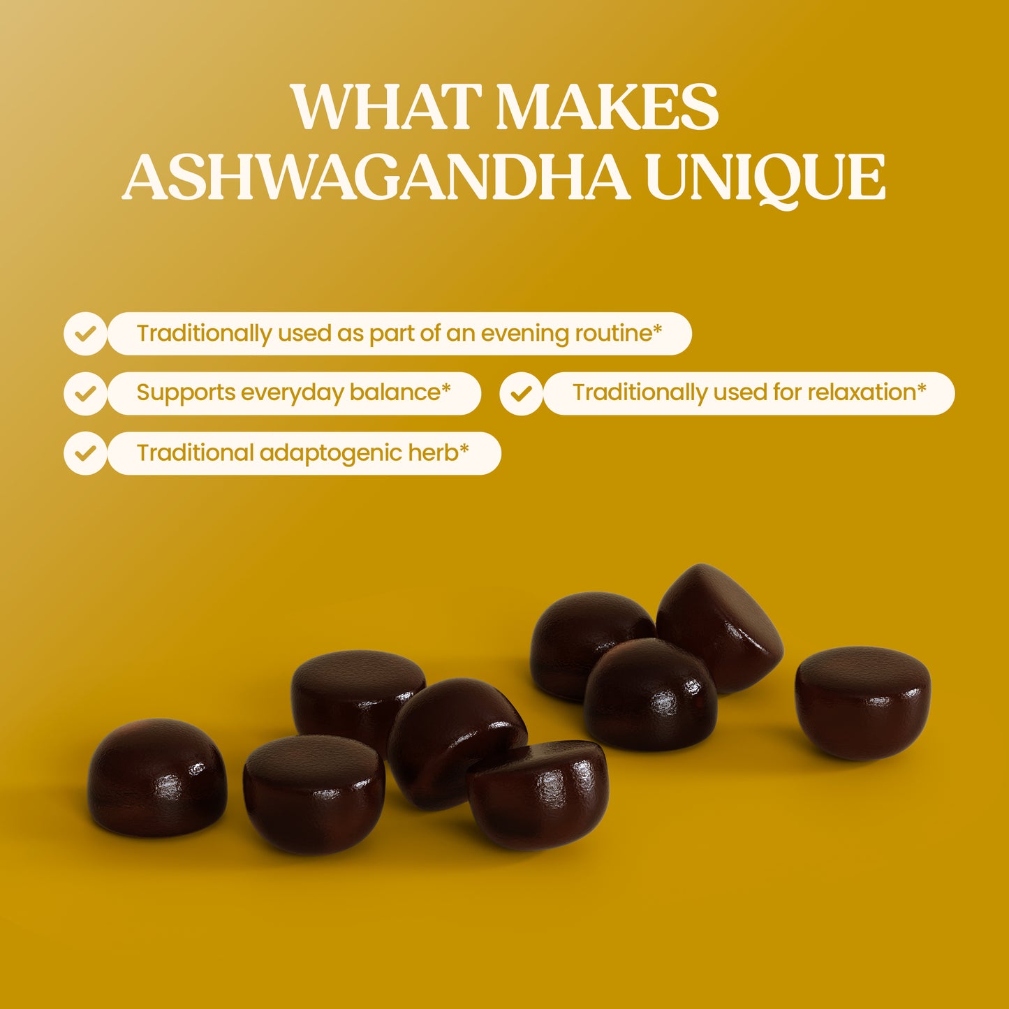 Ashwagandha Gummies with Lemon Balm, Chamomile & Lavender – 60 Gummies