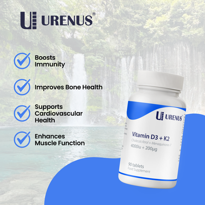 Vitamin D3 + K2 (4000 IU + 200 µg) – 90 Tablets