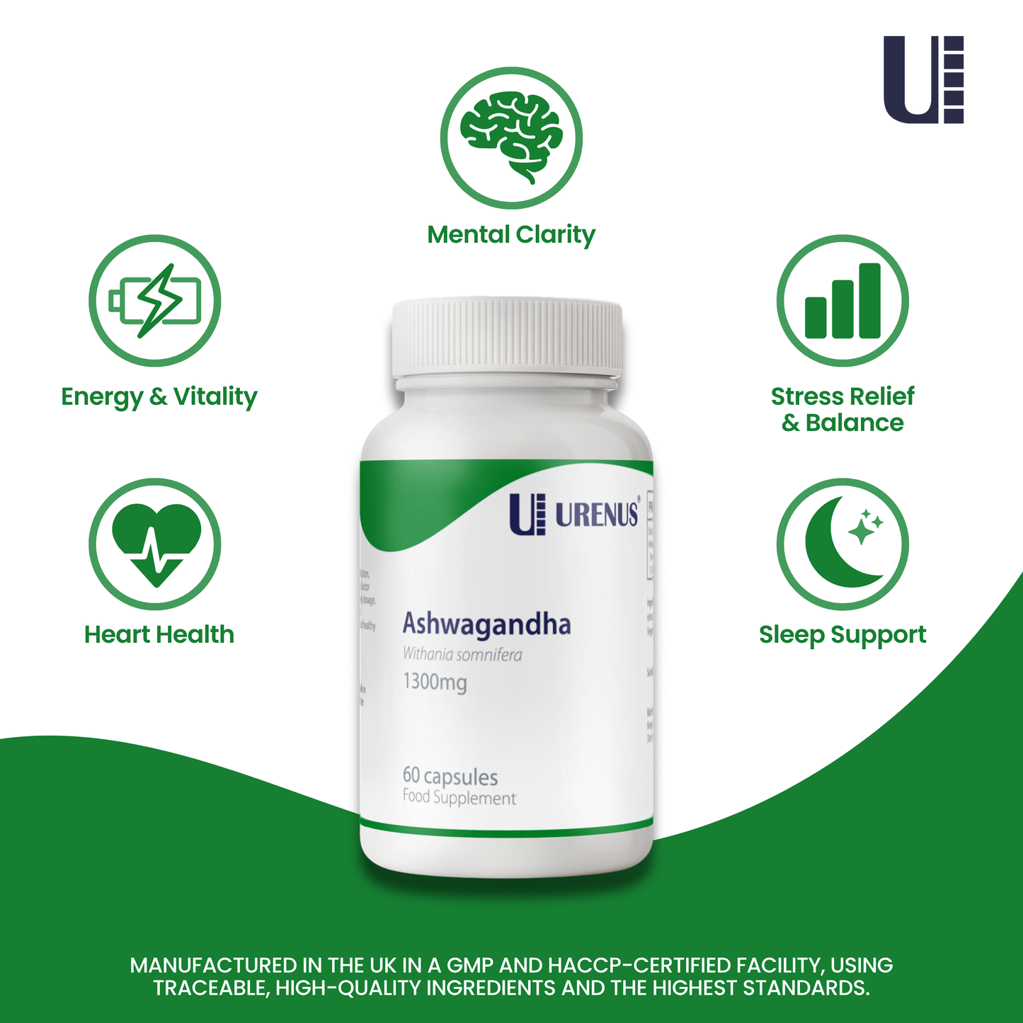 Ashwagandha 1300mg - 60 Capsules