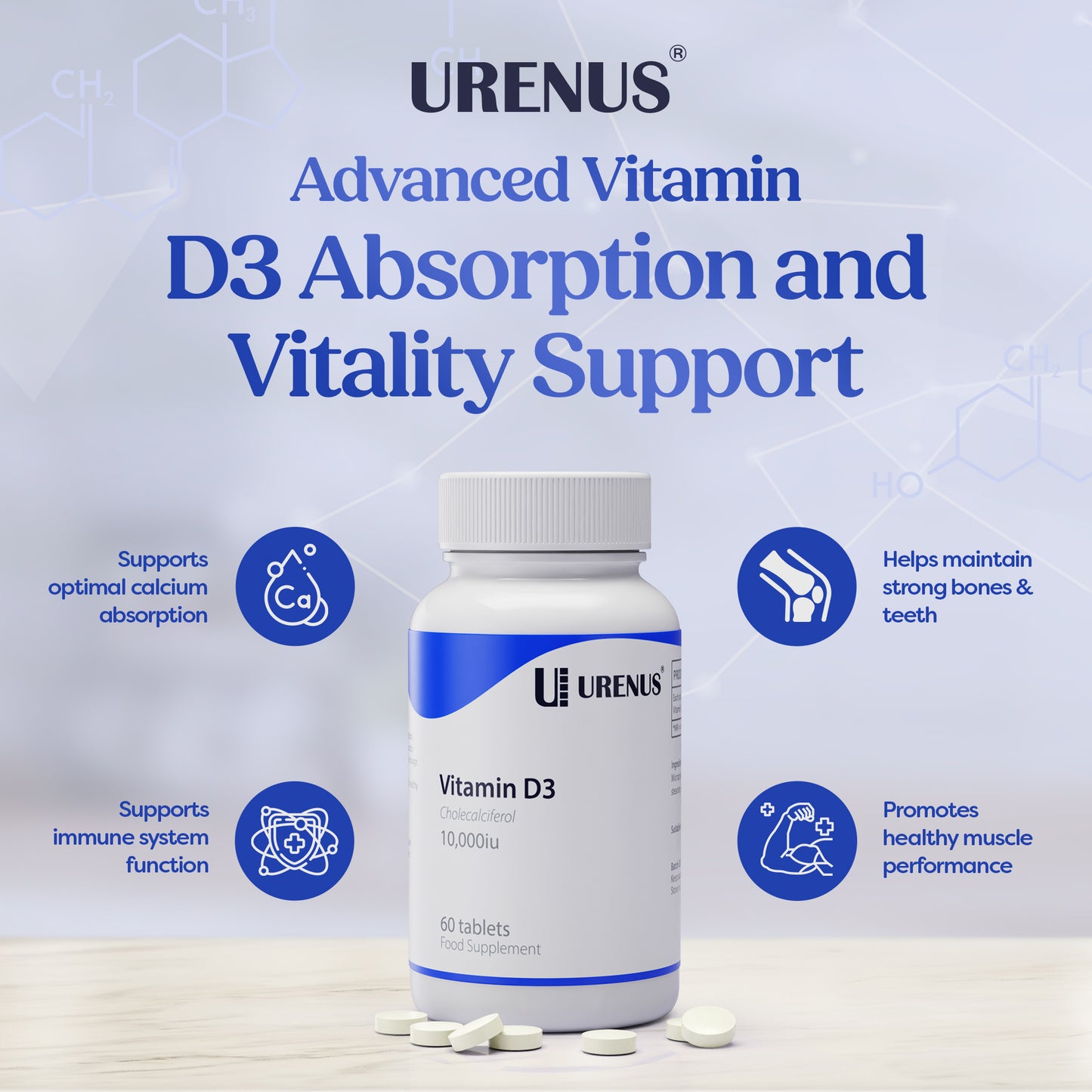 Vitamin D3 10,000 IU 60 Tablets