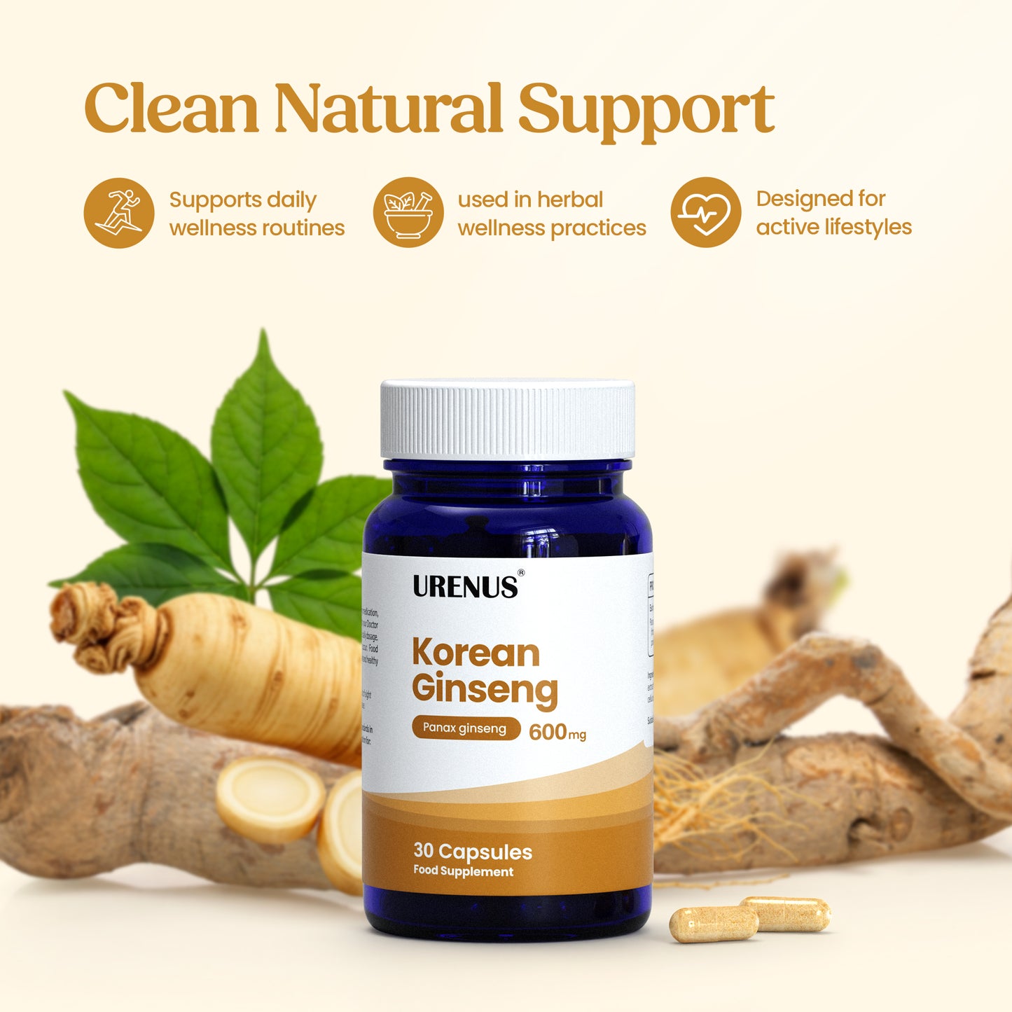 Korean (Panax) Ginseng 600mg - 30 Capsules