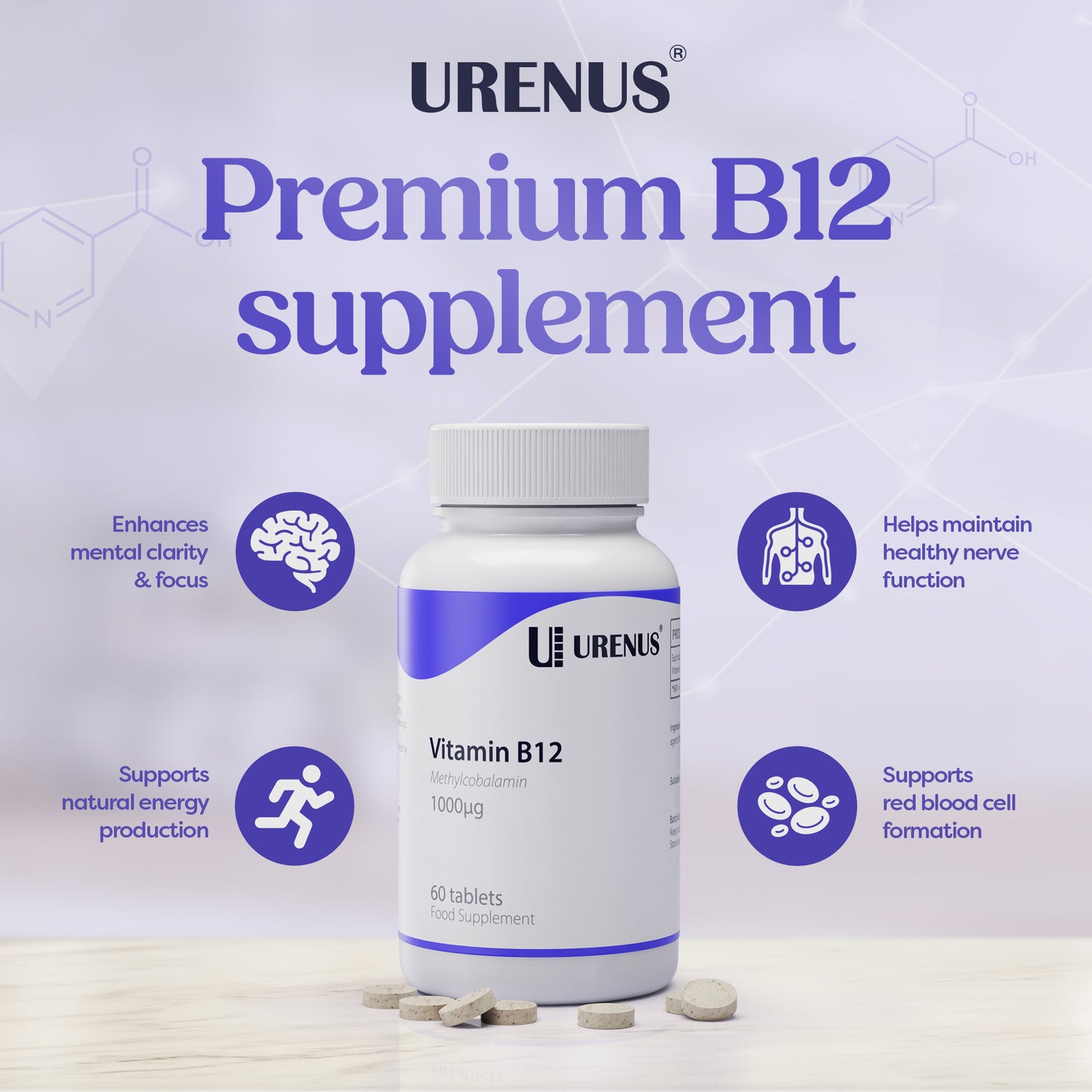Vitamin B12 Methylcobalamin 1000 µg (60 Tablets)