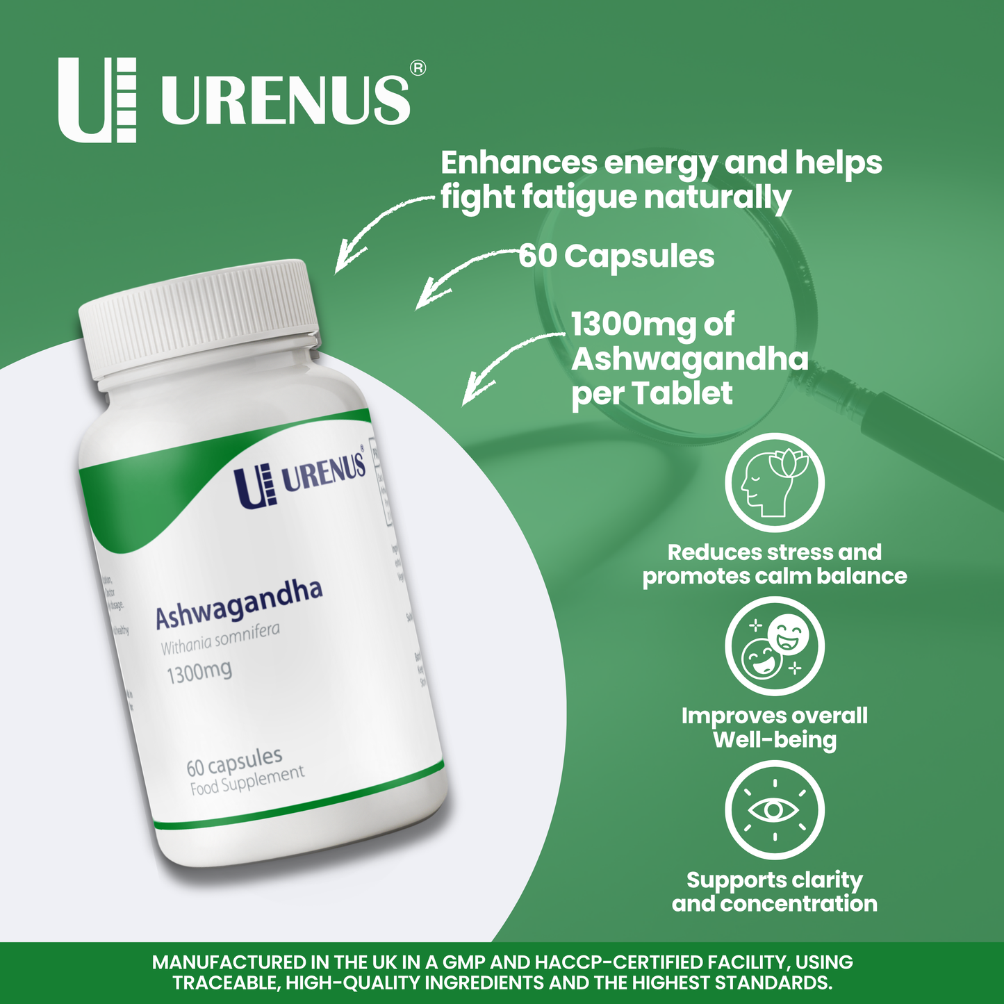 Ashwagandha 1300mg - 60 Capsules