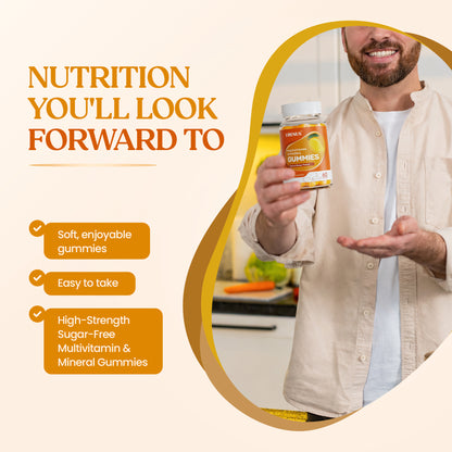 Multivitamin & Mineral Gummies with Vitamin C, B6, B12 & Zinc – 60 Gummies
