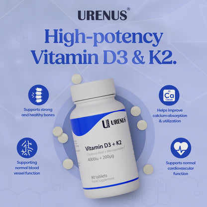 Vitamin D3 + K2 (4000 IU + 200 ¬µg) 90 Tablets
