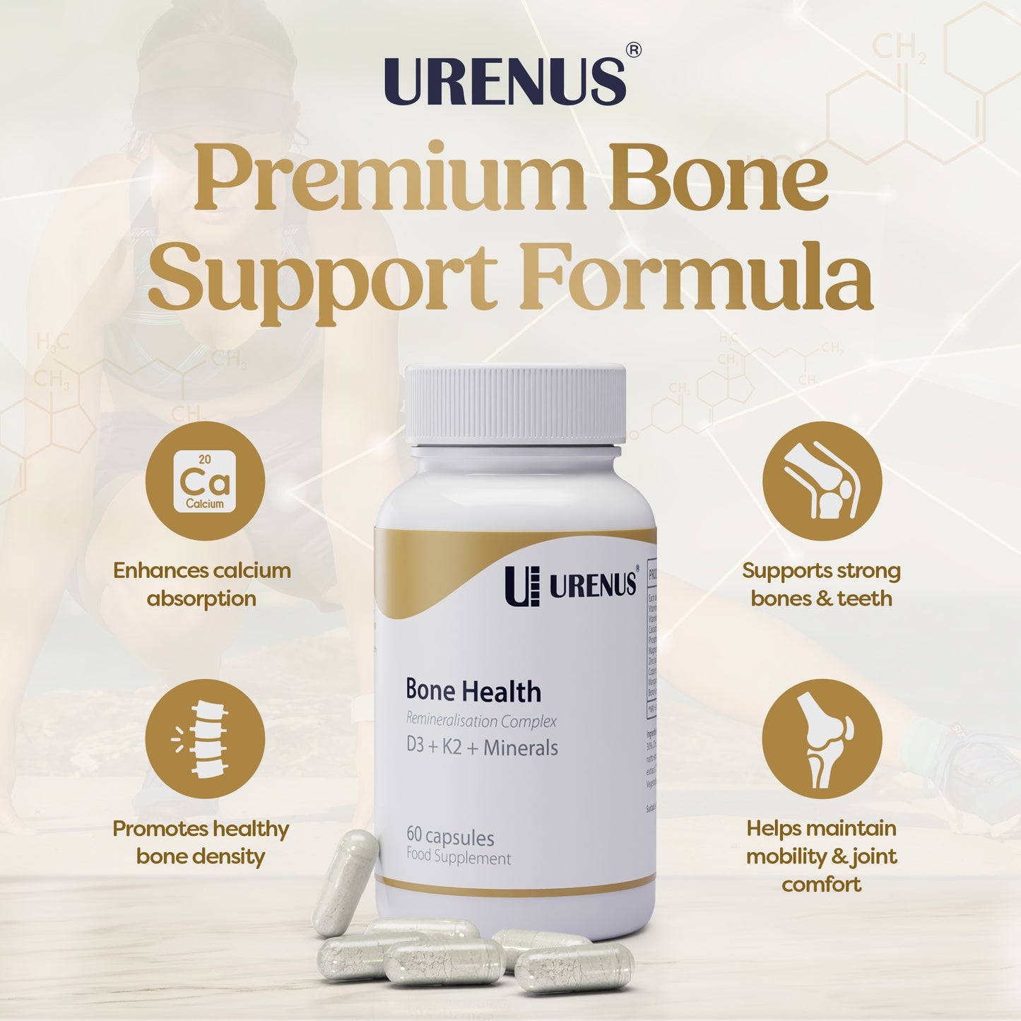 Bone Health D3 + K2 + Minerals (60 Capsules)