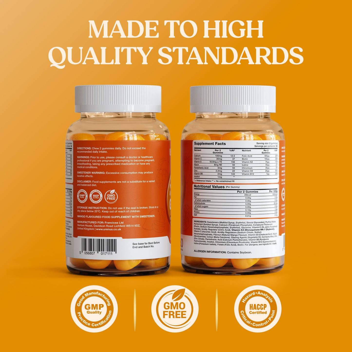 Multivitamin & Mineral Gummies with Vitamin C, B6, B12 & Zinc – 60 Gummies