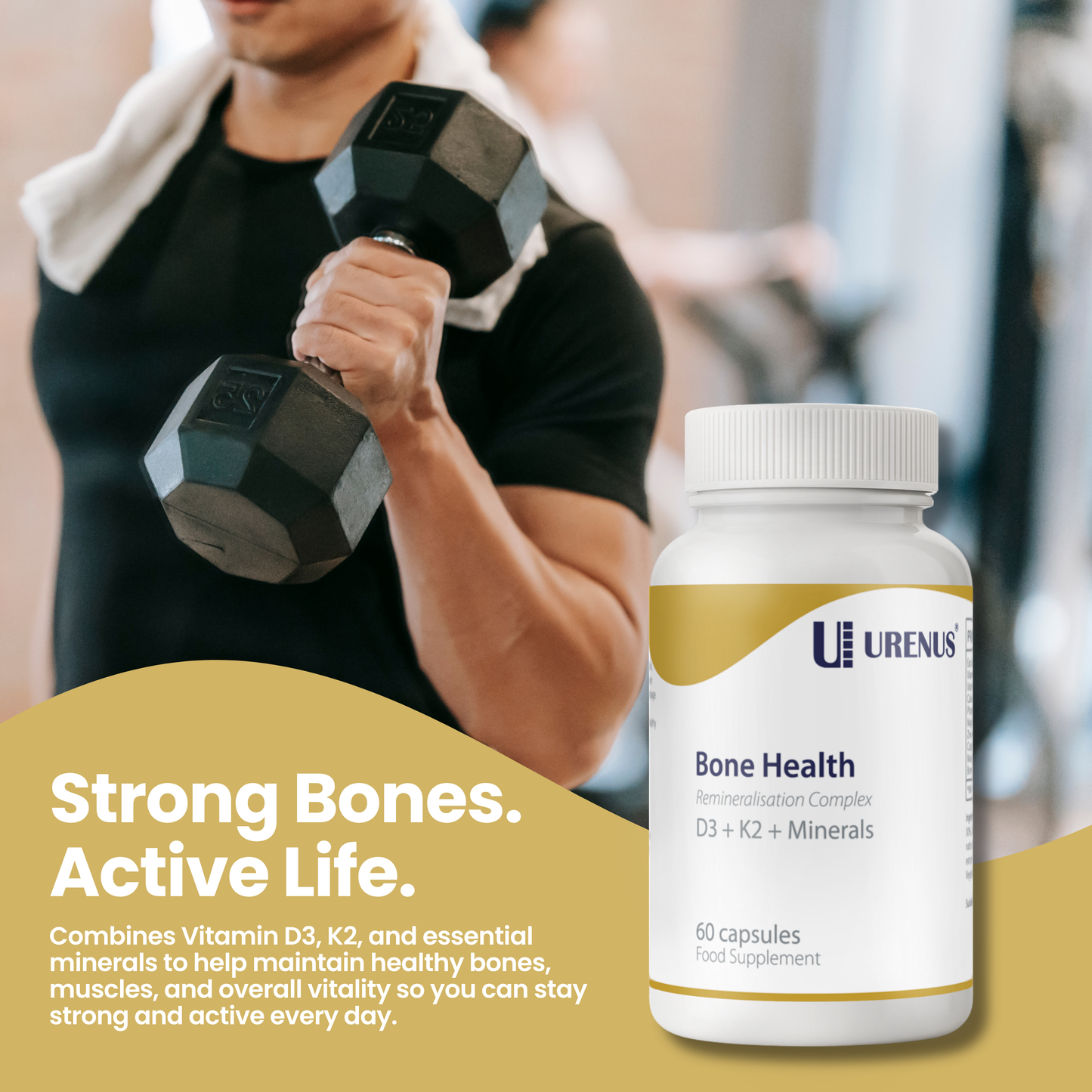 Bone Health – D3 + K2 + Minerals (60 Capsules)