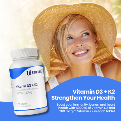 Vitamin D3 + K2 (4000 IU + 200 µg) – 90 Tablets