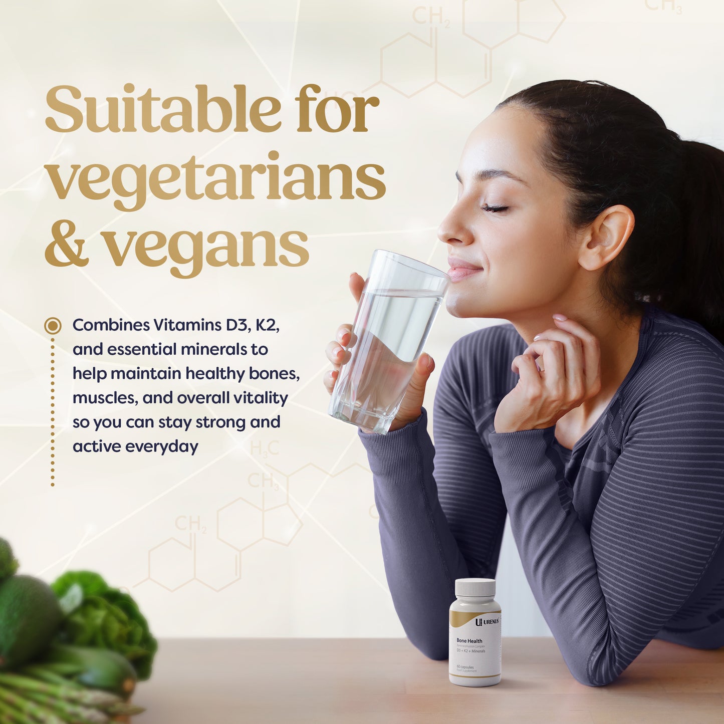 Bone Health D3 + K2 + Minerals (60 Capsules)